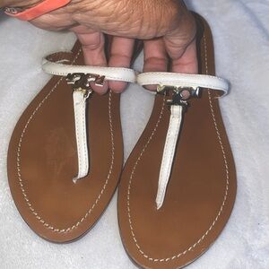 Tory Burch white leather sandals 6.5